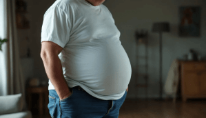 Man showing signs of leaky gut