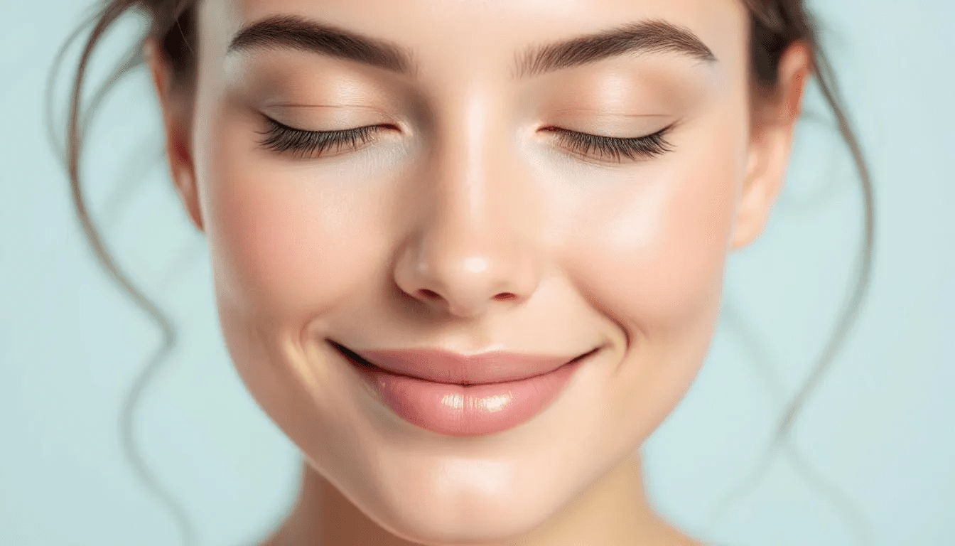 A close-up view of smooth, healthy facial skin showcases a radiant and even texture, highlighting the skin's overall health and rejuvenation. The image emphasizes the natural glow and uniform complexion, reflecting the benefits of treatments that stimulate collagen production and improve skin texture.